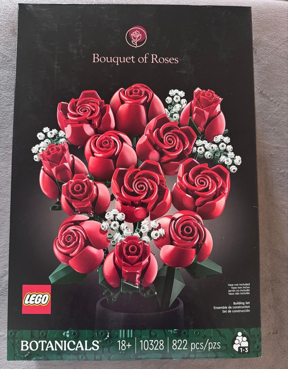 New! Lego Botanicals Bouquet Of Roses Red 822 PCS 18+ 10328 6575220 550F5028975